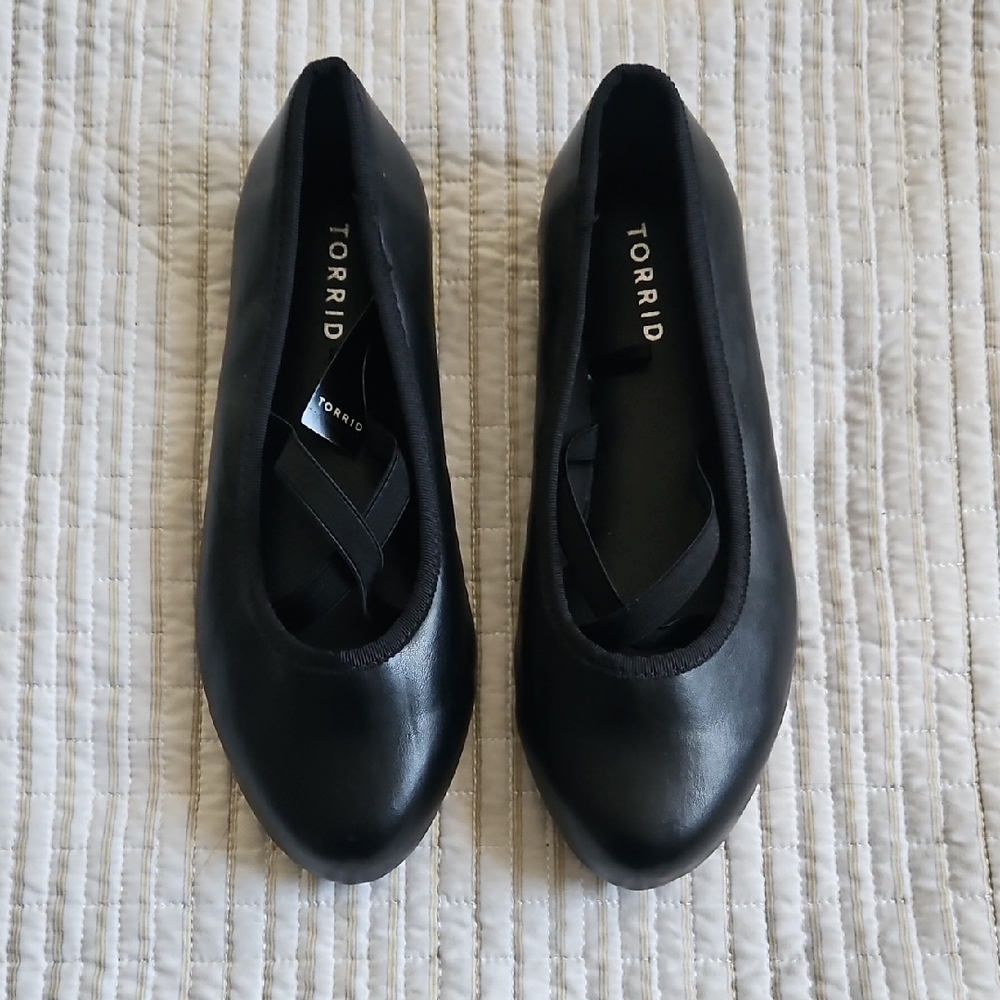 Torrid Black Flats with Crisscross Detail